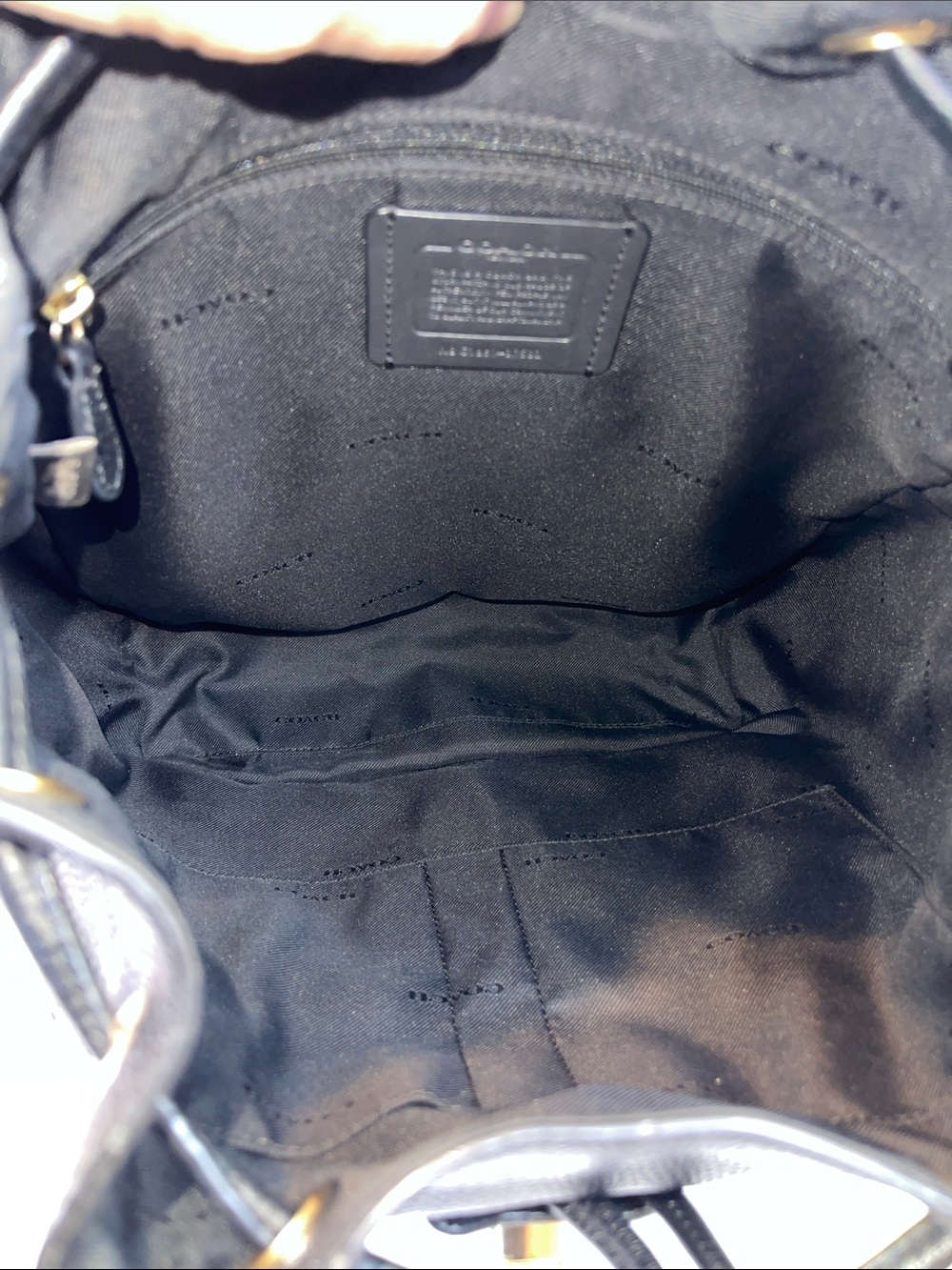 Coach G1861-37582 Turnlock Pocket Leather Backpack Black Pebbled Leather - Picture 11 of 12
